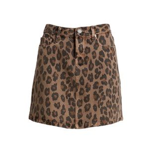Blank NYC Leopard Denim Skirt Size 28/6